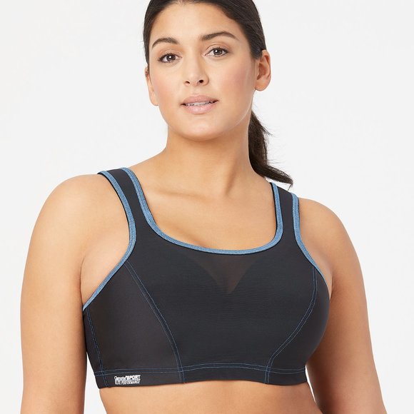 Glamorise 48D High-Impact CAMI SPORT Bra Wicks-U-Dry BOUNCE-CONTROL Black NEW - Picture 8 of 10